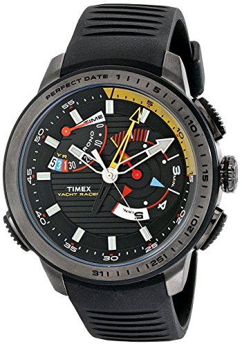Timex Men s TW2P44300 Intelligent Quartz Yacht Racer Black Silicone Strap Watch