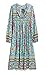 R.Vivimos Women's Long Sleeve Floral Print Retro V Neck Tassel Bohemian Midi Dresses