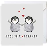 Second Ave Together Forever Penguin Square Card Partner Birthday Anniversary Valentine's Card