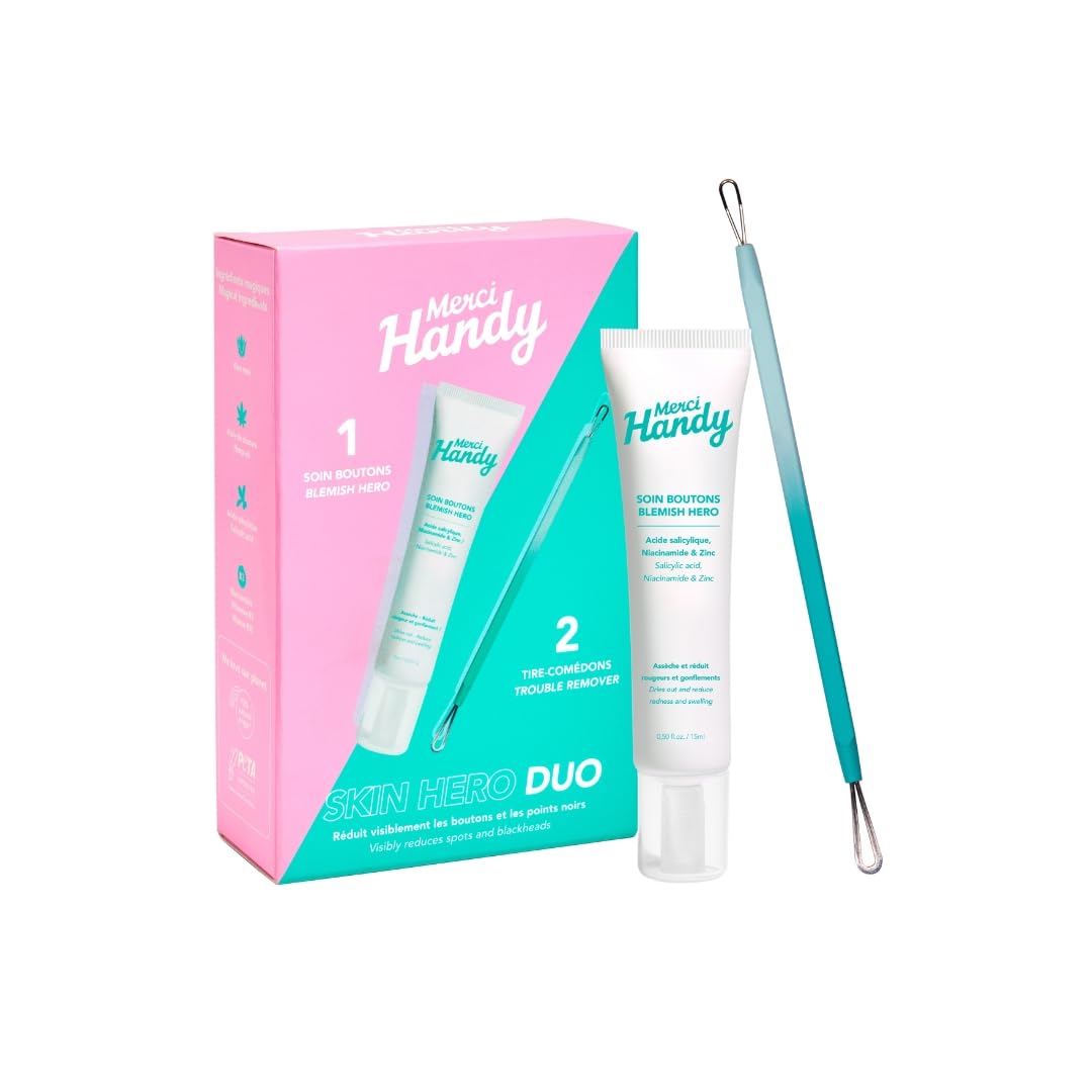 Merci Handy - Duo Skin Hero - Pimple Treatment (13ml) and Blackhead Remover - Effectively Treats Skin Imperfections