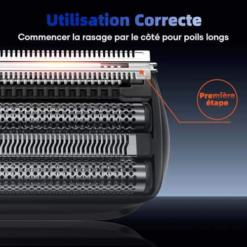 kensen Electric Shaver Wet & Dry Beard Trimmer Men's 4D Beard Razor 120 Min Use Foil Razor Wireless 100% Waterproof Mini Portable Electric Shaver Great for Travel
