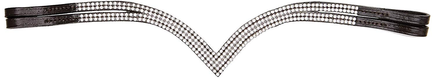 Cwell Equine Ve Side Split 4 Rows Clear Crystal Browband Great Gift *offer* Brown F/C/P (Cob 15 Inches)