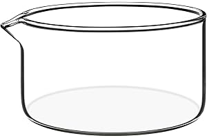 XCD Crystallizing Dish with Spout, 100ml Capacity and 80mm O.D., Borosilicate Glass for Lab Evaporation and Purification, Rei