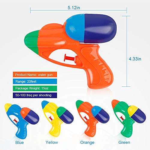 Coogam Water Gun 12 Pack â€“ Stream 20+ feet Squirt Blaster Soaker Pistol Plastic Toys with Bright Color for Kid Child Boy Girl in Summer Swimming Pool Beach Party Favors Water Warfare Fighting Games