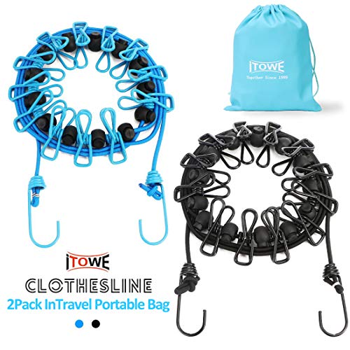 2 iTOWE+Portable+Clothesline+Retractable+Clothespins