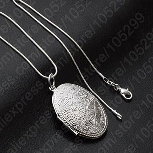 Vintage Photo Locket Necklace Silver Jewelry Pendant Necklace Women