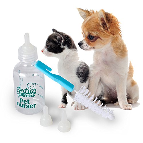 TIOVERY Pet Nursing Bottle,Cat Feeding Bottle Kit With Brush Nipples