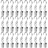 Teenitor 30 Pack Curtain Clips Stainless Steel Light Hanger Gutter Hooks Christmas Party Decor Supplies for Camp Tent Photo Display Indoor and Outdoor Decoration
