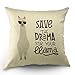 Llama Pillow Case Cute Alpaca with Glasses with Lettering Quote Save The Dream for Your Llama Throw Pillow Case 18