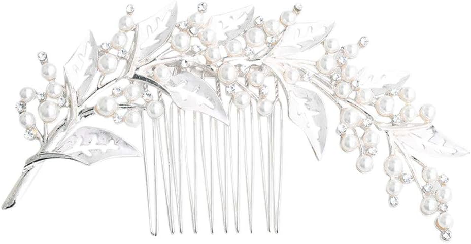 Becobe Bridal Wedding Crystal Hair Accessories Clips Comb Pearls pins Grip Diamante