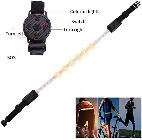 Fanshu Cycling Outdoor Activity Reflective LED Light Belt, Remote Control Rechargeable Multifunctional Hi Vis Warning Waist Belt Light Safety Belt Reflectors Gear For Runing/Hiking With 4 Flash Mode
