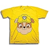 Nickelodeon Little Boys Paw Patrol Big Face Short Sleeve T-Shirt (3T, YELLOW RUBBLE)