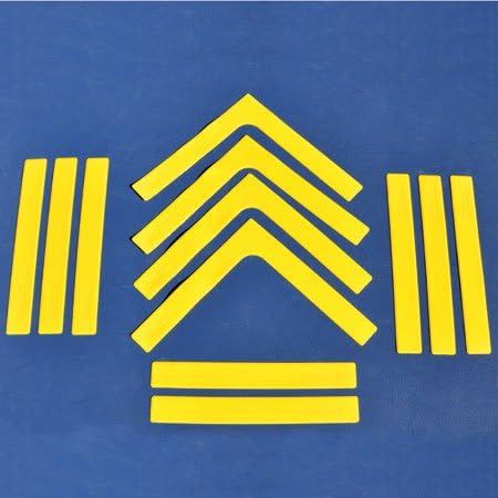 Oncourt Offcourt Long Lines and Corners โ Set Contains 8 Lines & 4 Corners/Dirt Resistant/Yellow