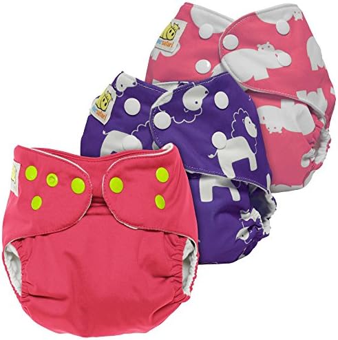Diaper Safari One Size Diaper Cover, 3-Pack, Snap, Girl