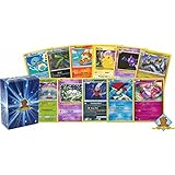 100 Pokemon Cards with 5 Holo Rares! Includes Golden Groundhog Deck Box!