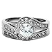 NYCJewelrydesign 3 Pieces Men's and Women's, His & Hers, 925 Genuine Solid Sterling Silver & 8MM Titanium Band with Rope Twist Engagement Matching Wedding Ring Set
