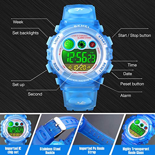 1 Waterproof+Function+Digital+Wristwatch+Children