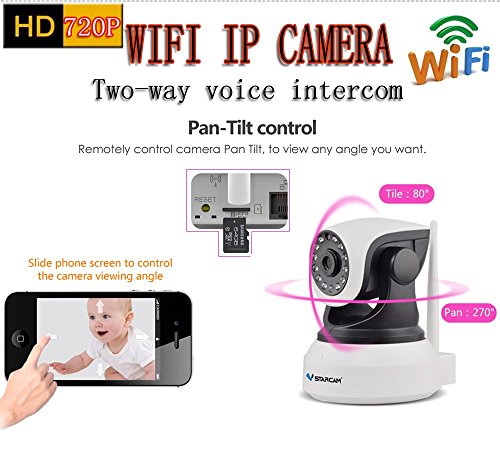 VSTARCAM C7824WIP P2P HD 720P Wireless WiFi IP Camera Night Vision Two-Way Voice Network Indoor CCTV Onvif Multi-Stream Baby Monitor Mobile Phone Remote Monitoring (Maximum Support 128G TF Card) - Thumbnail 2