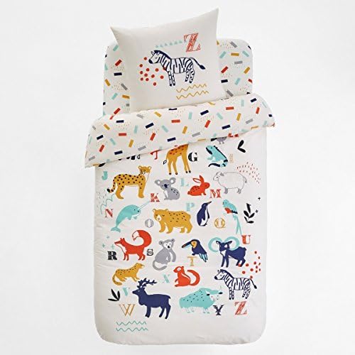 La Redoute Interieurs Animalia Printed Duvet Cover White Size Single (140 X 200Cm)