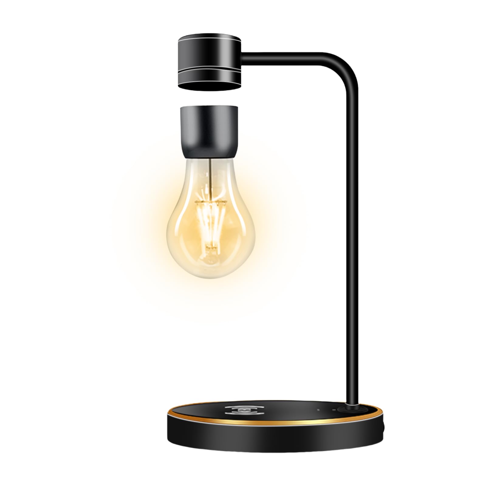 VGAzer Floating Light Bulb with Wireless Charger Base, Magnetic Levitation Bulb Night Lights, Levitating Lamp for Room, Office Desk Decoration