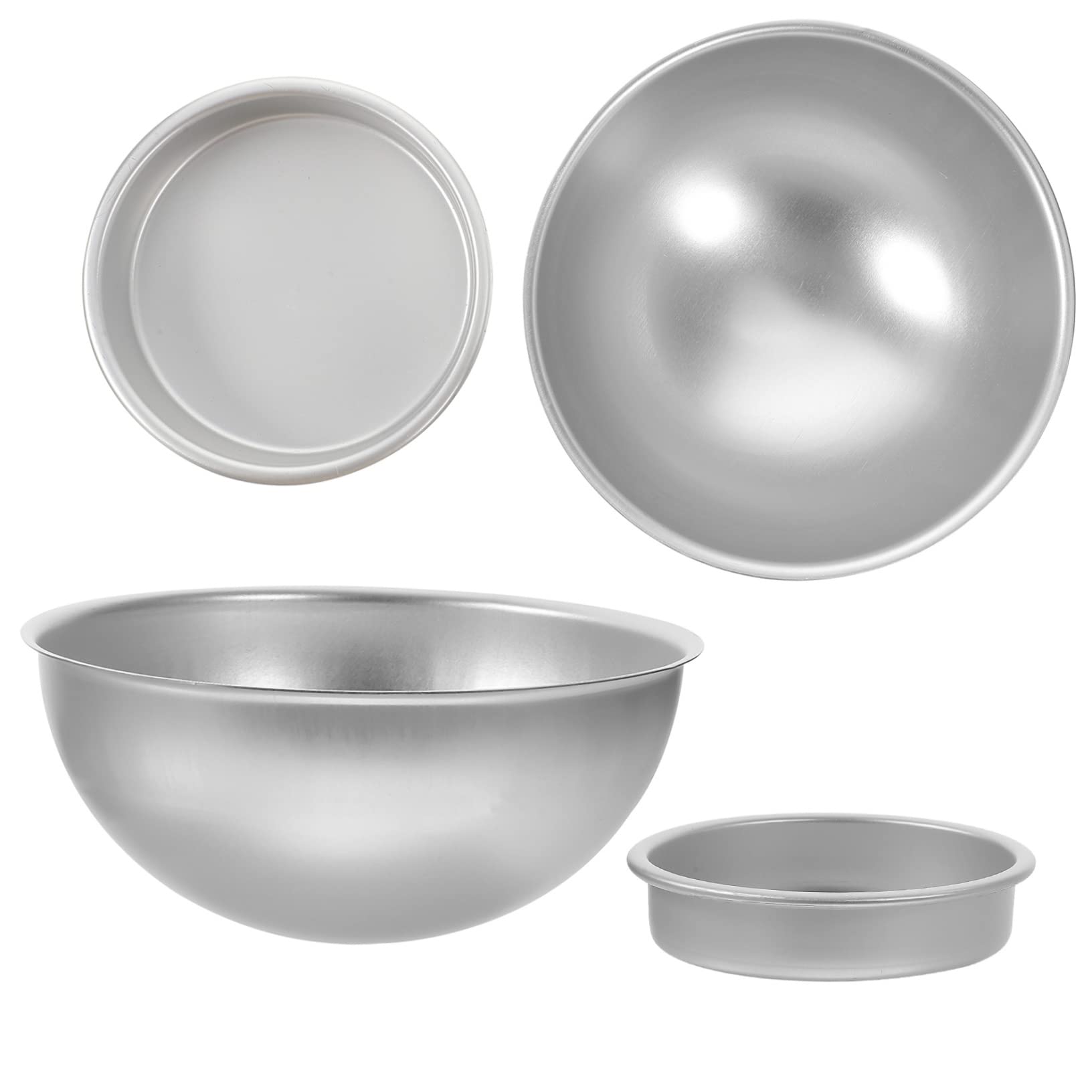 OKUMEYR 2 Sets Spherical Cake Mold Baking Pastry Mould Sphere Cake pan hot Cocoa Mold Cake pan Mold Cooking Mould soap Mold Gummy Mold Kitchen Accessory Aluminum Alloy Dome Baseball