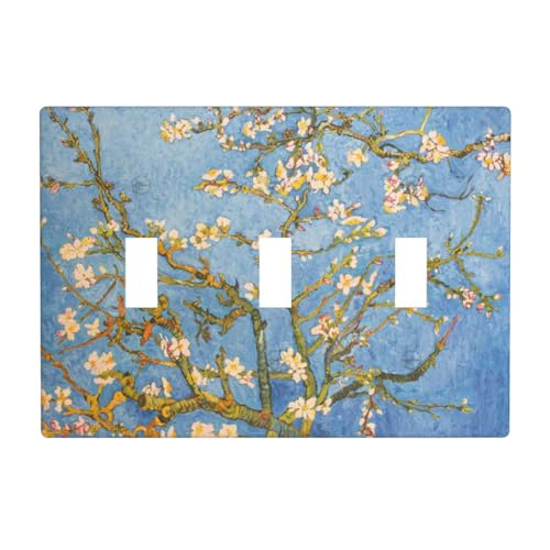 Pznen Triple Toggle Wall Plate, Almond Tree Van