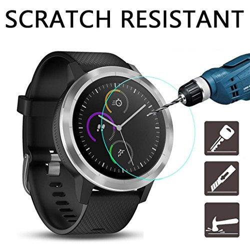 Lywey 1PC Explosion-proof LCD Hardness Tempered Glass Full Cover Screen Protector Film For Garmin Vivoactive 3, High Sensitivity Lightweight Anti-scratch