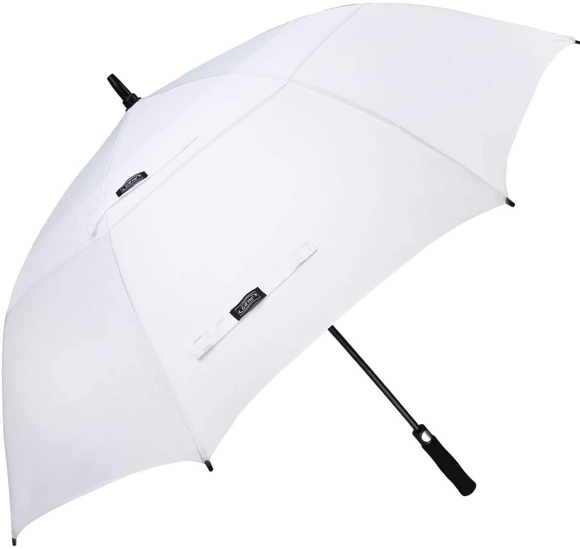 G4Free 55/63/69/72/80 Inch Golf Umbrella Windproof Double Canopy Extra Large Oversize Automatic Open Waterproof Umbrellas(White, 63 inch)