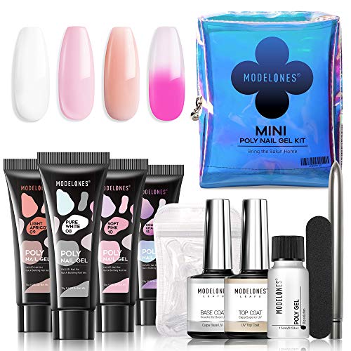 Modelones Poly Nail Gel Kit Mini French Enhancement Builder Color