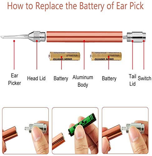 4 Pack Ear Pick with Light and Magnifier(Ear Pick & Tweezers),Earwax Removal Kit, Earwax Cleaner Set with Gift Storage Box for Ear Care & Cleaning, Ear Spoon Picker Products Earpick for Adults & Kids - Thumbnail 4