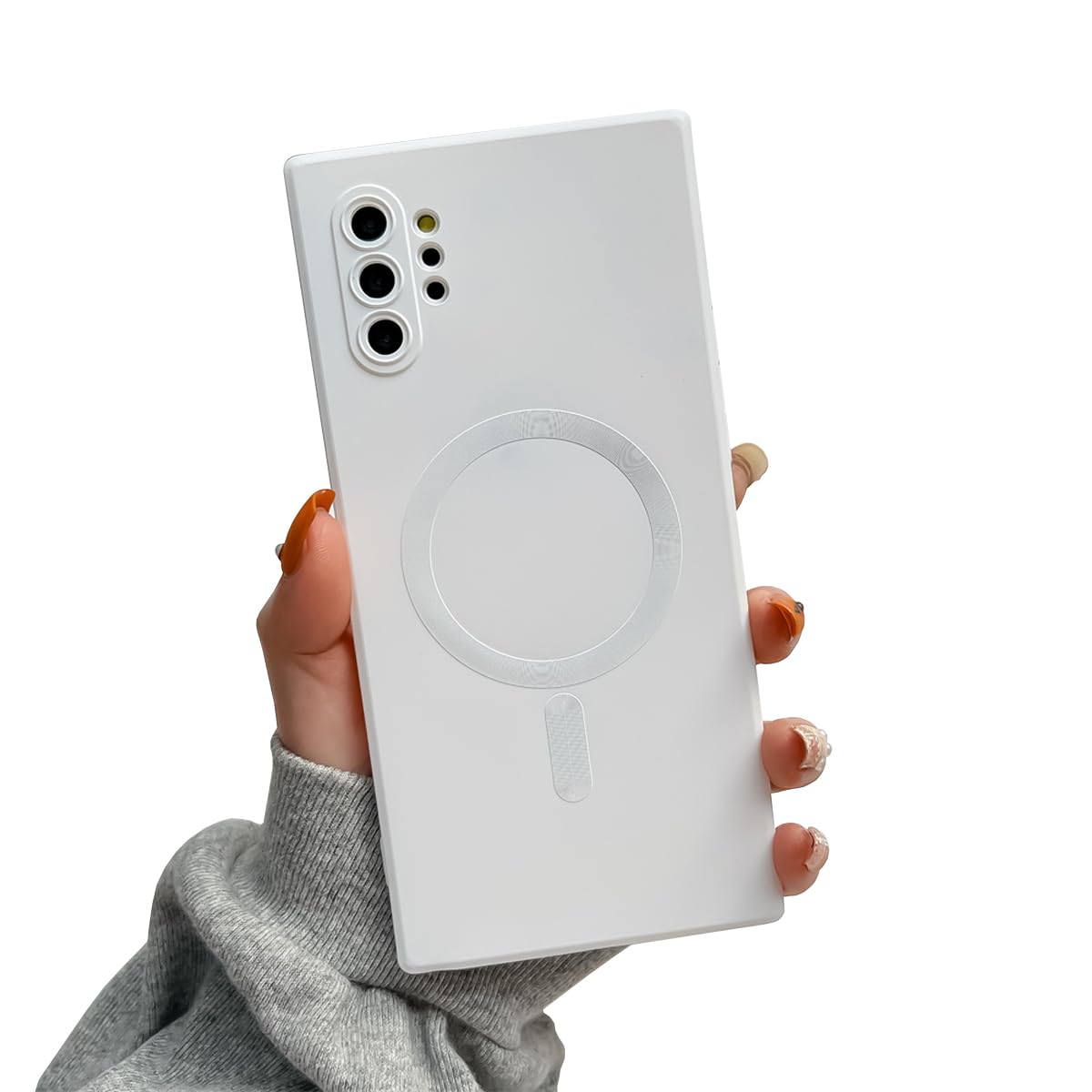 Photo 1 of Doowear Galaxy Note 10+Plus Case Magnetic [Support Magsafe Charger] Wireless Anti-Scratch Shockproof Full Camera Protection Silicone Phone Cover Case for Samsung Galaxy Note 10 Plus 6.8"-White