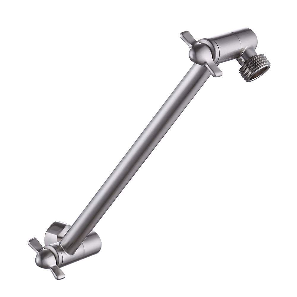 Shower Arm Extension 10 Inch Adjustable Brass High Flow Brushed G 1/2