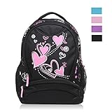 Hynes Eagle Sweetheart Pattern Kids Backpack Black