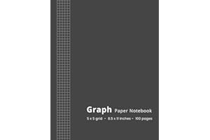 Graph Paper Notebook - 5x5 Grid - 8.5 x 11 - 100 Pages: Quadrille Composition Book for Math, Science & Engineering Students, 