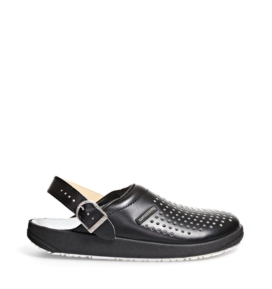 Abeba 9310-41 Size 41 "Rubber" Occupational-Clog Shoe - Black