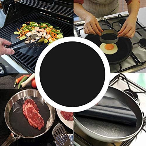1pc Reusable Round Teflon NonStick Mat Pan Fry Liner Sheet Cooking Wok