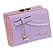 The Orient Bee Women's Faux Leather Cute Kitty Bowknot Small Wallet Coin Card Holder Wallet (Lavender)