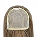 REECHO Clip in Bangs with Scalp Synthetic Straight Hair Extensions Hair Closure Piece Hairpieces 3 Clips in for Women - 27/613