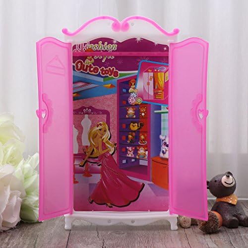 Vivianu Barbie Doll Closet Barbie Fashionista Doll Barbie Dressing Collector Princess Furniture Wardrobe for Barbie Doll Doll House Closet Toy Dolls' House Dolls Accessories