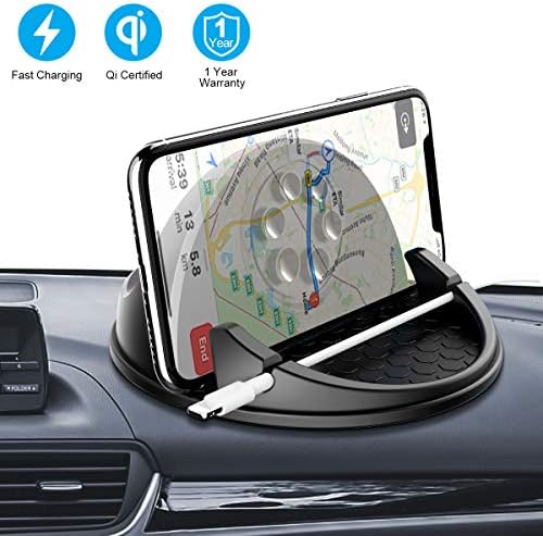 Wireless Car Charger Mount, Wonsidary Dashboard 10W/7.5W Qi Fast Charging Car Mount Phone Holder Compatible iPhone Xs Max/Xs/XR/X/8+/8, Samsung S10+/S10/S9+/S9/S8+/S8