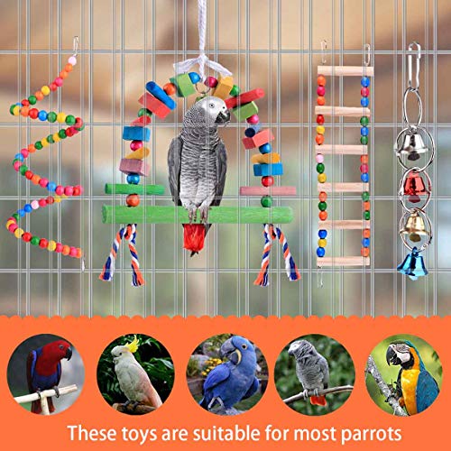 image for GABraden 4 pcs Bird Parrot Toys, Bird Swing Toy Colorful Chewing Hangi