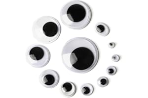 Mix Size 8/10 / 12/15 / 20mm and 5/7 / 10/12 / 15mm Self-Adhesive Googly Wiggly Eyes for DIY Toy Dolls Scrapbllking Crafting 