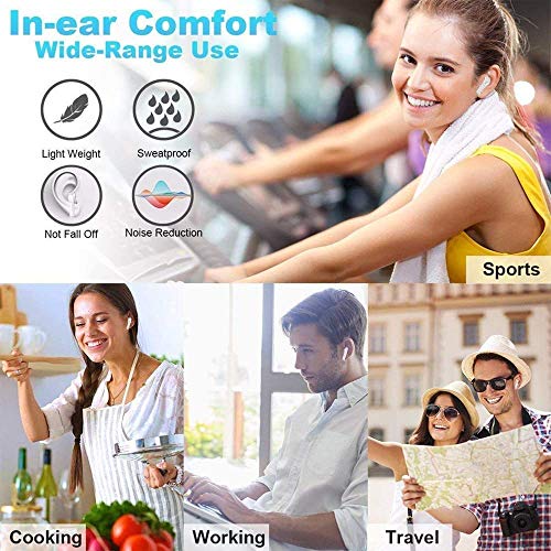 Wireless Earbuds Touch Control Bluetooth 5.0 in-Ear Noise Cancelling 3D Stereo Earphones IPX5 Waterproof Wireless Bluetooth Earbuds Built in Mic Headsets for Apple Airpods iPhone/Android