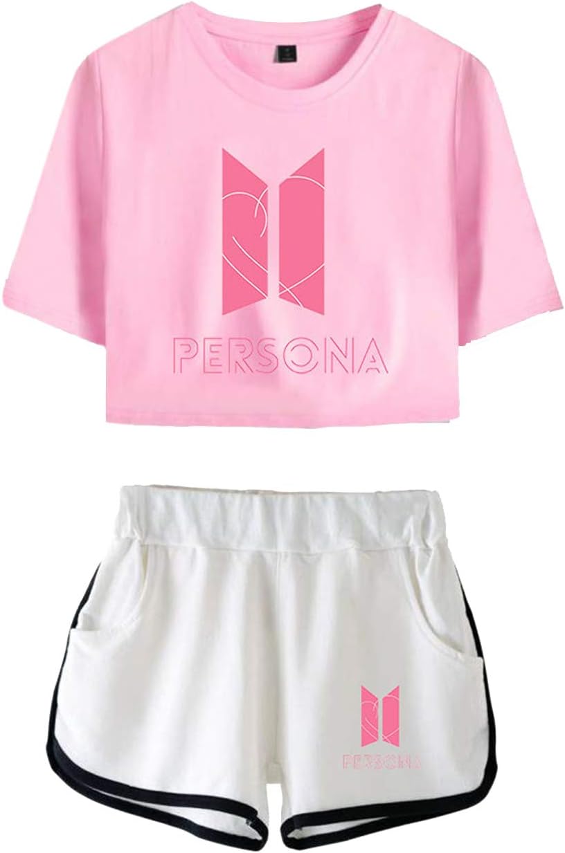 BTS Shirt and Short Set Outfit Set T-Shirt and Shorts Crop Top Tee T-Shirt Map of The Soul:Persona BTS Merchandise
