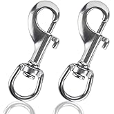 Faneta Stainless Steel 316 Swivel Eye Snap Hook, Marine Grade Scuba Diving Bolt Snap, Single-Ended Flag Pole Clips for Flag Ropes, Dog Leashes, and Camera Straps (Set of 2) (3-1/8 inch)