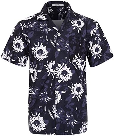 Men's Hawaiian Shirt Short Sleeve Aloha Shirt Beach Party Flower Shirt Holiday Print Casual Shirts L2