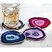 Yogavni Natural Agate Coasters with Rubber Bumpers - AS103, Large (4-5 inch), Assorted Colors (4 pcs)