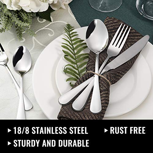 image for Hiware 40-Piece Silverware Set with Organizer Tray for 8, Stainless St