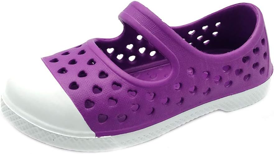 PEBBLES SHOES Toddler and Girl's Waterproof Maryjane with Strap | EVA Upper Material and Odor Resistant Footbed with Arch Support | Flexible and Lightweight Synthetic Shoe