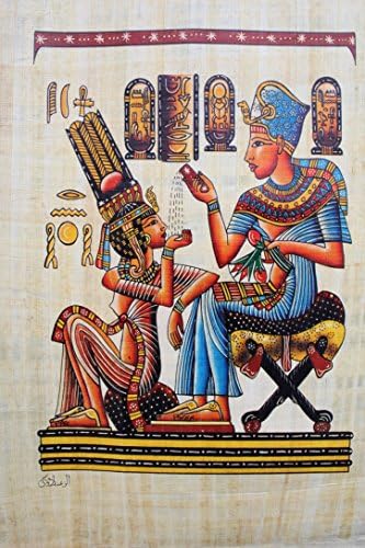 iRSE Art Egyptian Genuine Papyrus, Ancient Egypt paper, hand made wall paper, artistic drawing, archaeologist picture image, Best Christmas Gift (Shape29)